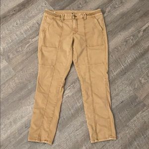 WHBM Straight Crop Pants Tan Skinny Fit